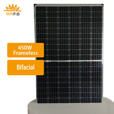 450W pannello solare monocristallino Frameless 10BB Bifacial per il sistema residenziale di immagazzinamento dell'energia