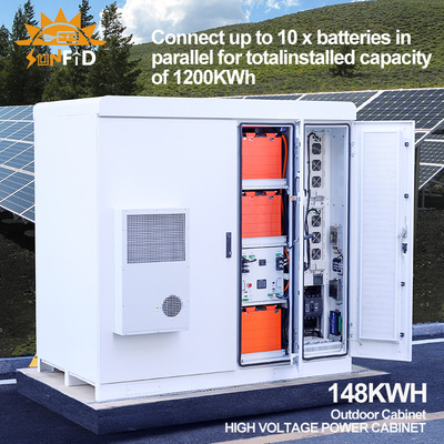 sistemi di memorizzazione commerciali della batteria solare di 384V 192V 96V 148KWH