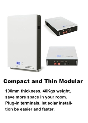 Batteria al litio 48V 100ah 5KWh di LiFePO4 Powerwall fissata al muro