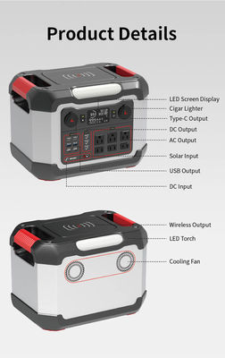 Centrale elettrica portatile da 1200W con capacità di 30000mAh e caricabatterie wireless per campeggio