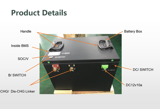 100Ah una batteria al litio da 48 volt per il carretto di golf 51.2v 200Ah Lifepo4 con il caricatore di Bms