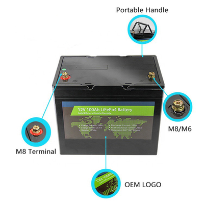 batteria al litio 100Ah Lifepo4 Bluetooth di 12.8V Campervan facoltativo